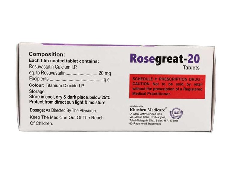 Rosegreat 20 (Rosuvastatin) <br>Lower High Cholesterol - Image 3